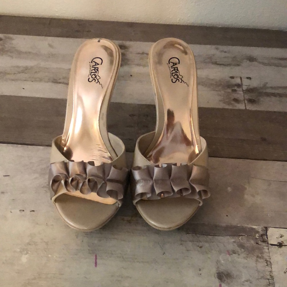 Carlos Santana Tan Heels with Ruffles